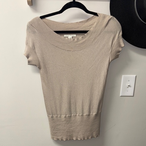 Banana Republic Tan Ribbed Fitted Tee - Picture 2 of 4